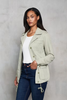 Utility Jacket with Floral Embroidered Back Peace