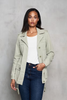 Utility Jacket with Floral Embroidered Back Peace