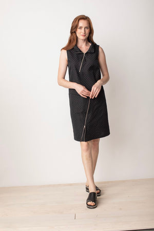 Asymmetrical Zipper Mock Neck Dress