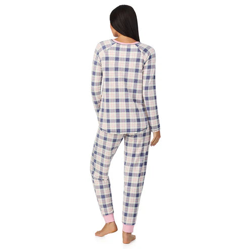 Brushed Sweater Knit Long Sleeve Top with Jogger 2-Pc Pajama Set