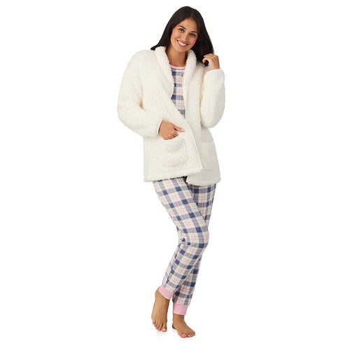 Brushed Sweater Knit Long Sleeve Top with Jogger 2-Pc Pajama Set