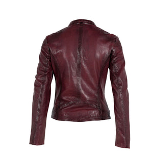 Ziya RF Leather Jacket | Dusty Red