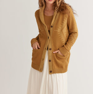 Women's Heritage Cotton Cardigan | Bronze/Curry