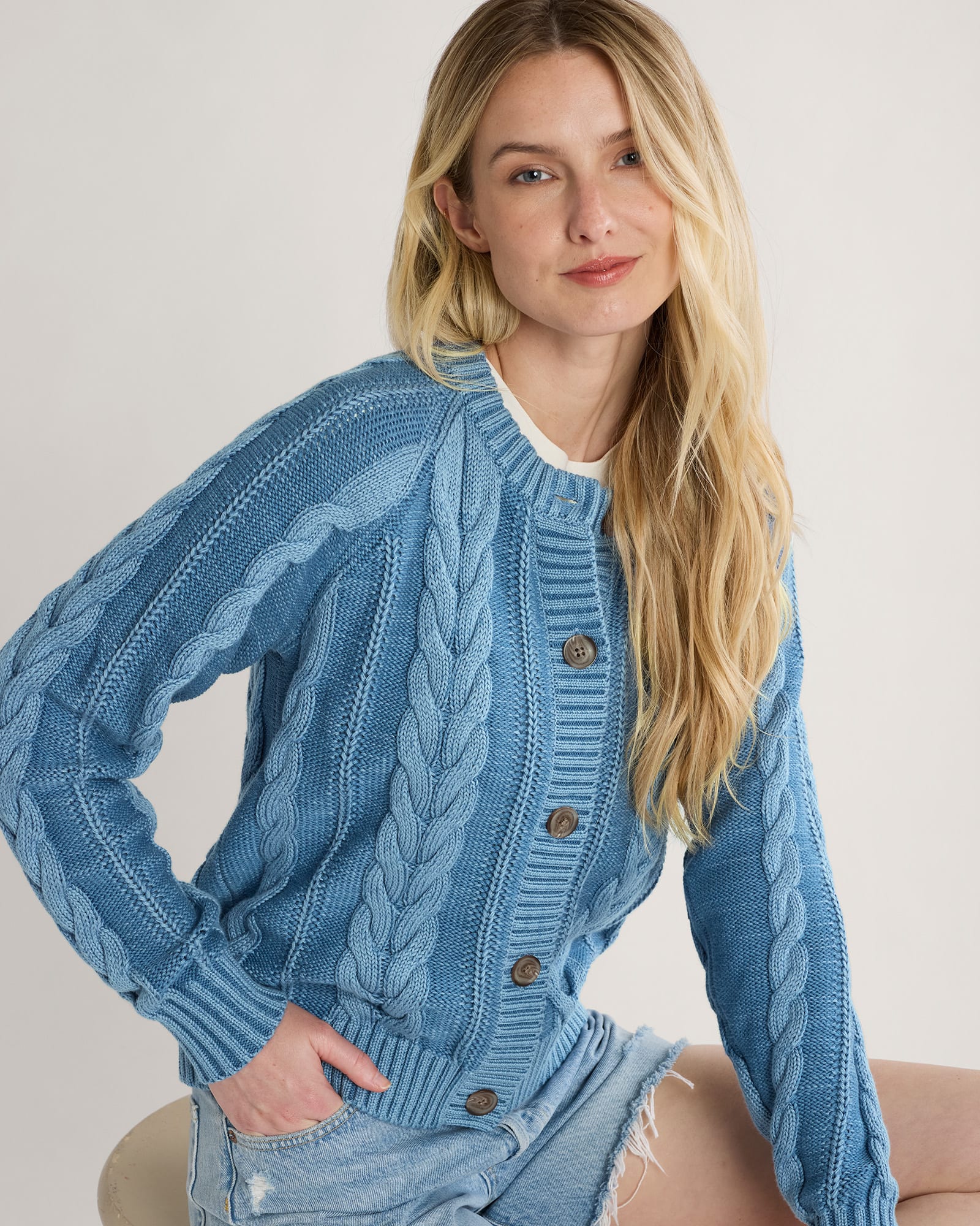 Cotton Cable Cardigan