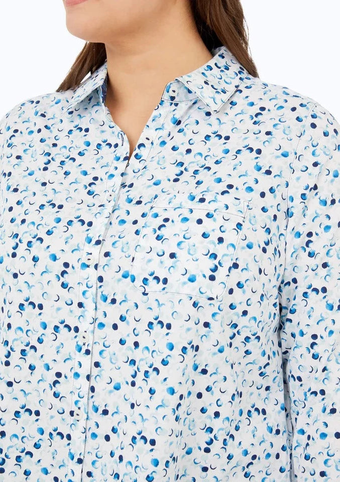 Water Color Dots Long Shirt | Blue Watercolor