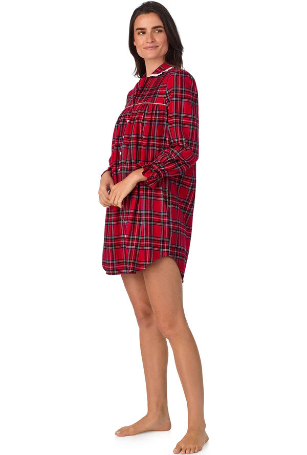 Red Tartan Flannel Nightshirt