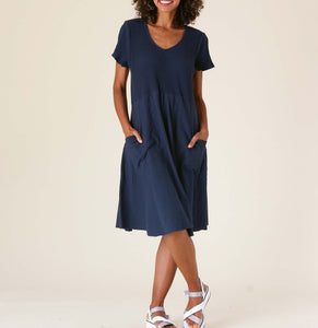 V-Neck Dress | Navy