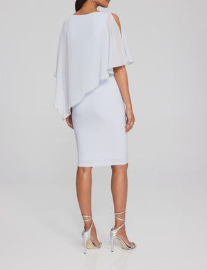Layered Dress With Cape Overlay | Celestial Blue