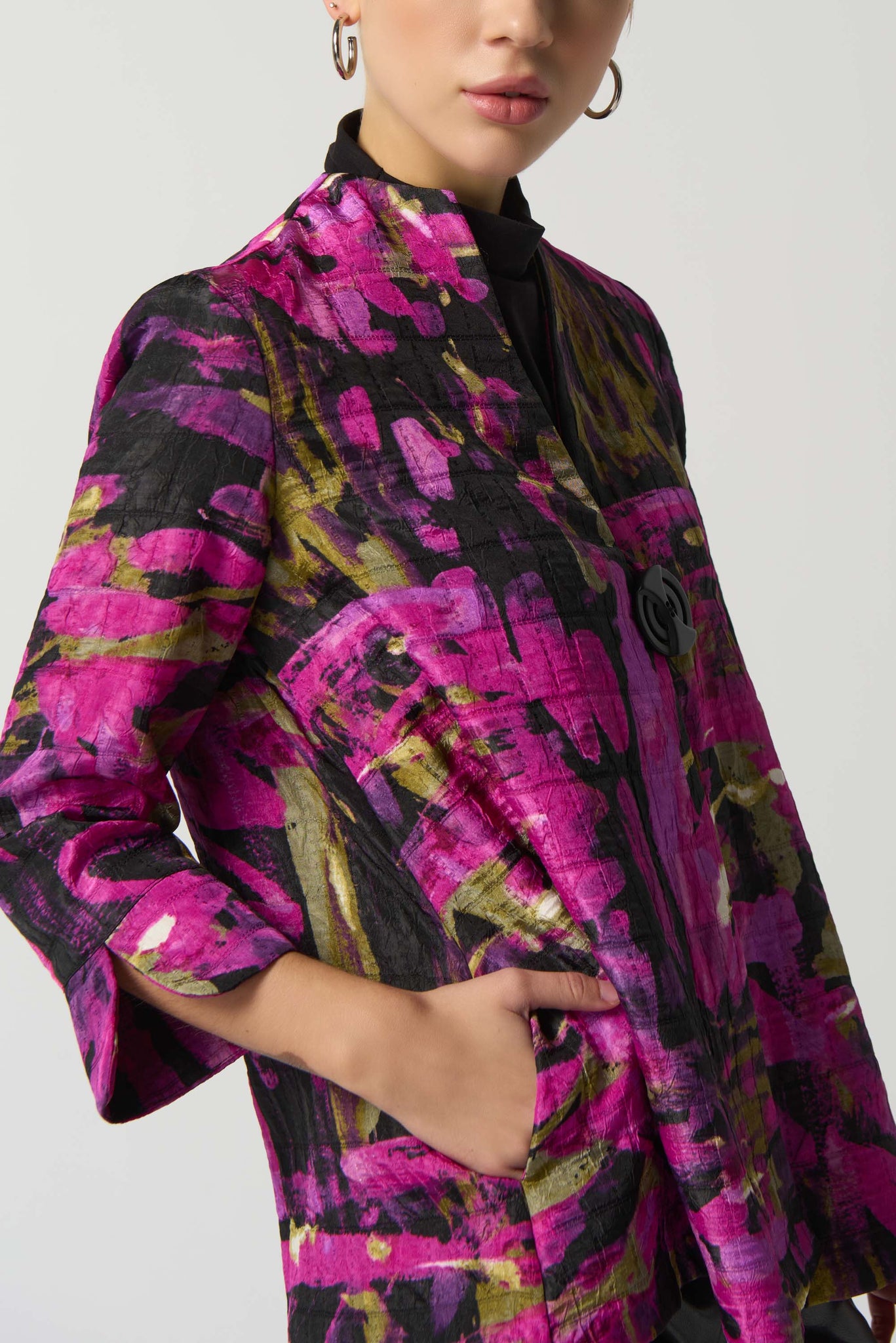 Abstract Print Trapeze Jacket