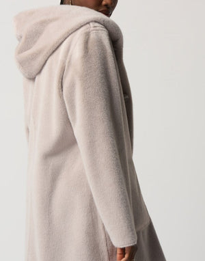 Suede Hooded Coat | Mink