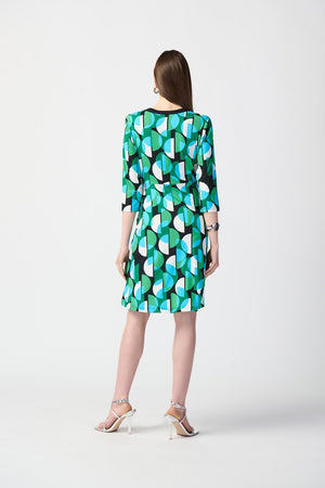 Geometric Print Wrap Dress