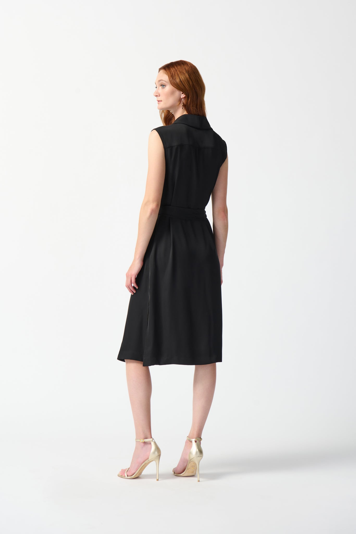 Woven Sleeveless Wrap Dress | Black