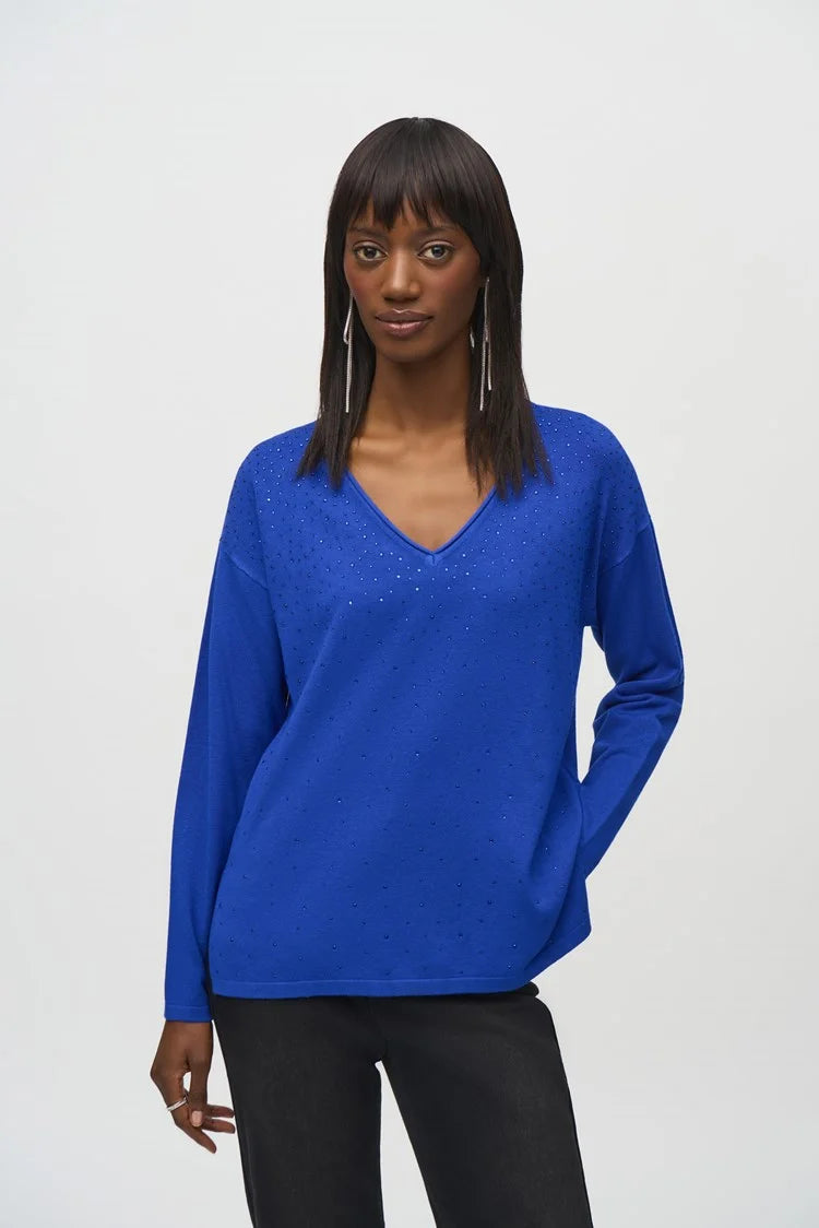 Sweater Knit V-Neck Pullover