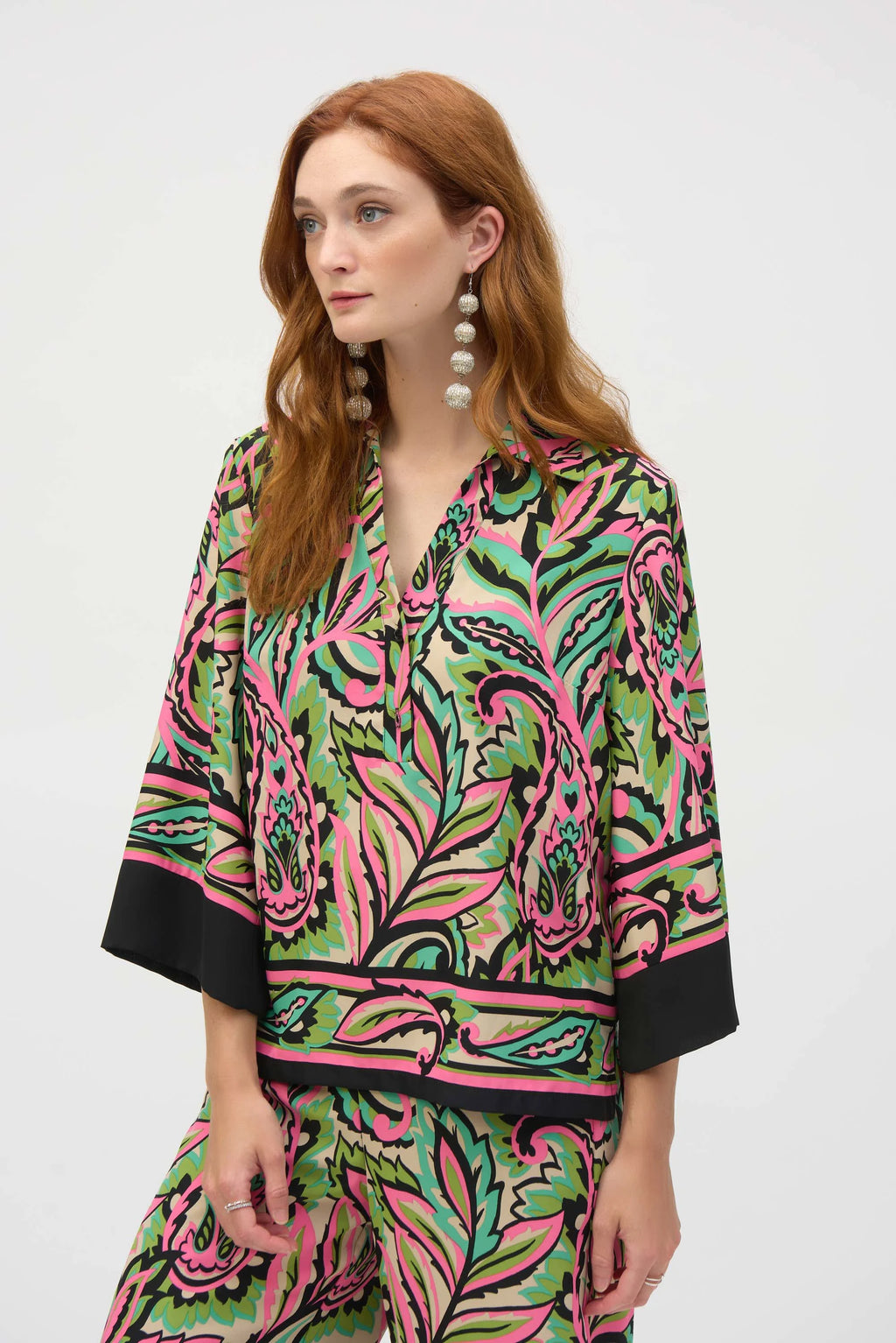Woven Paisley Boxy Top