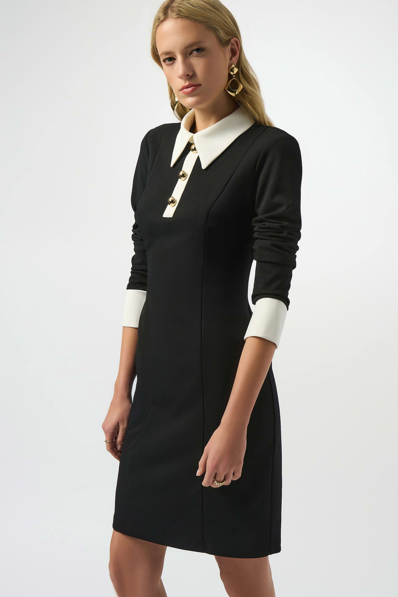 Scuba Crepe Color-Block Shift Dress