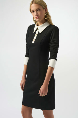 Scuba Crepe Color-Block Shift Dress