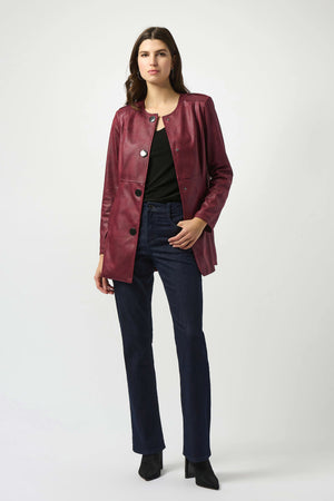 Foiled Faux Suede Fitted Jacket