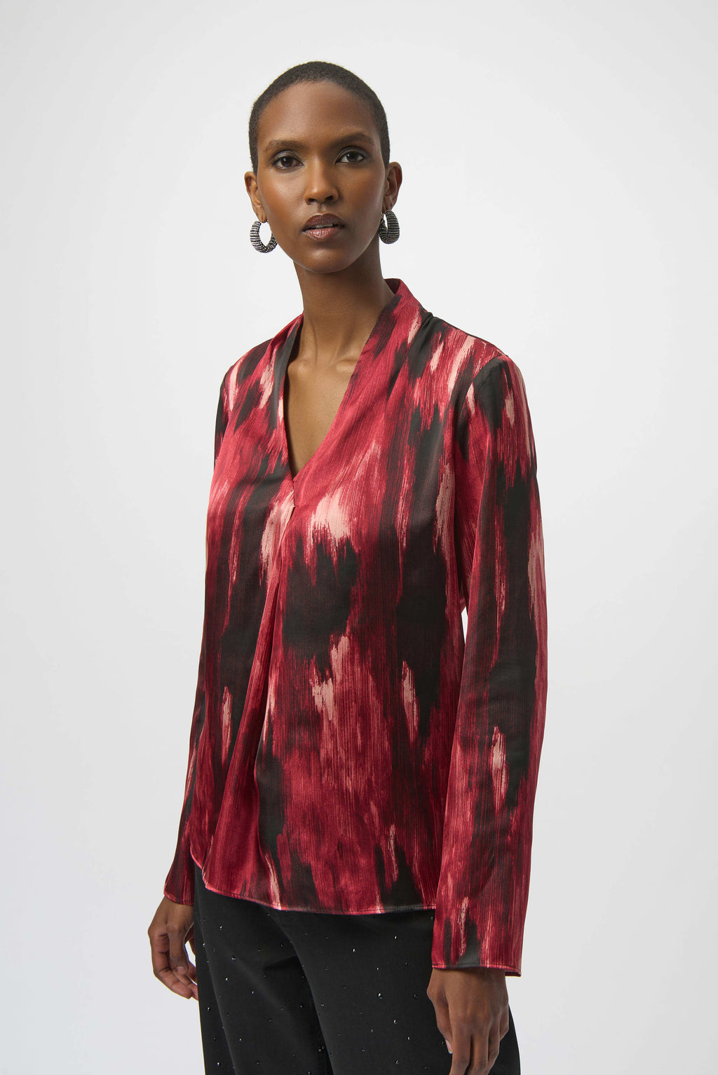 Satin Abstract Print Top