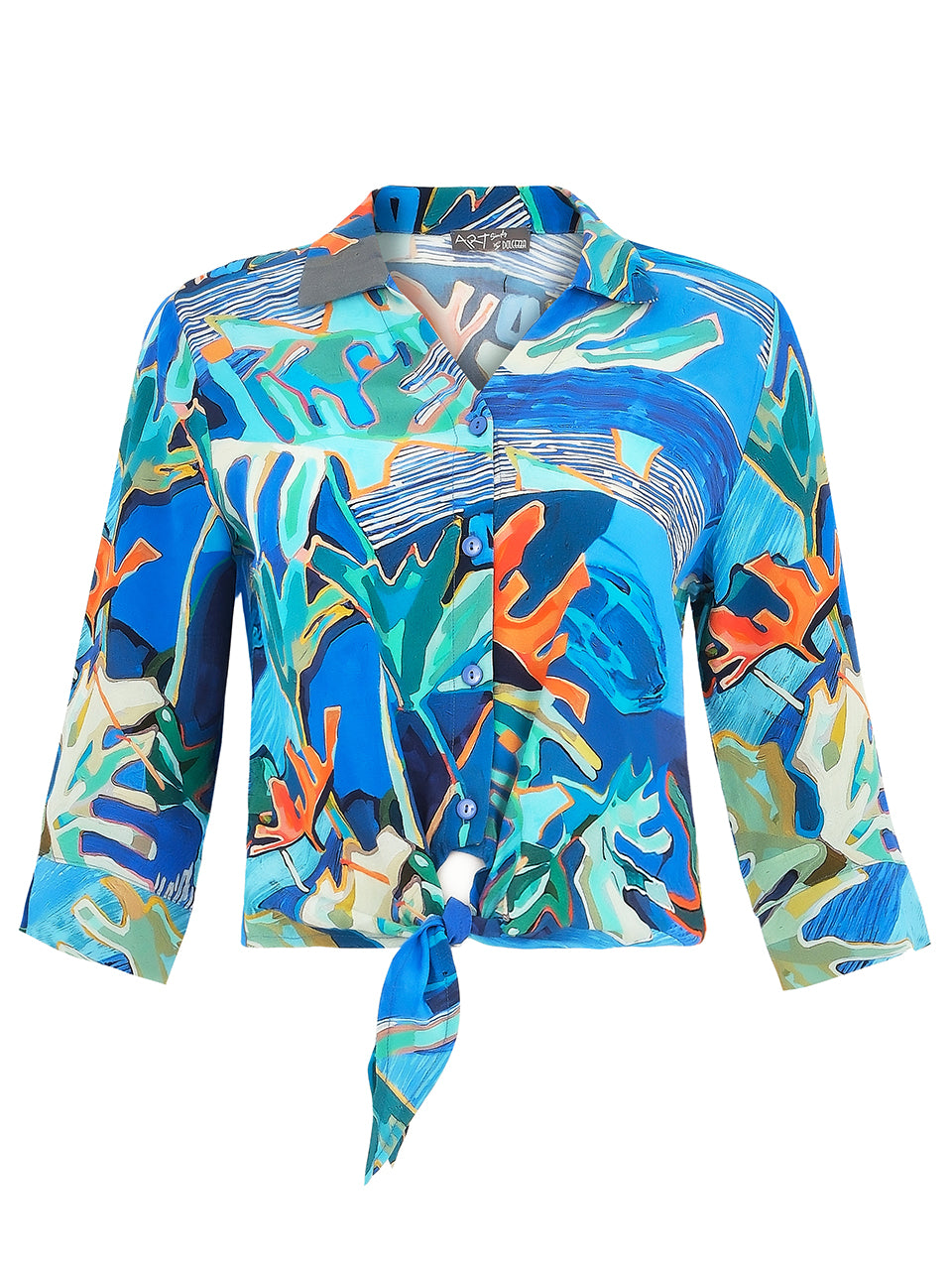 Tie Button-Down Blouse