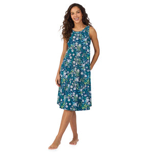 Cotton-Blend Sleeveless Sleep Midi-Gown