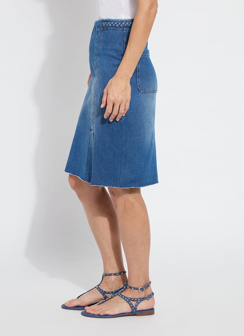 Tess Braided Denim Pencil Skirt