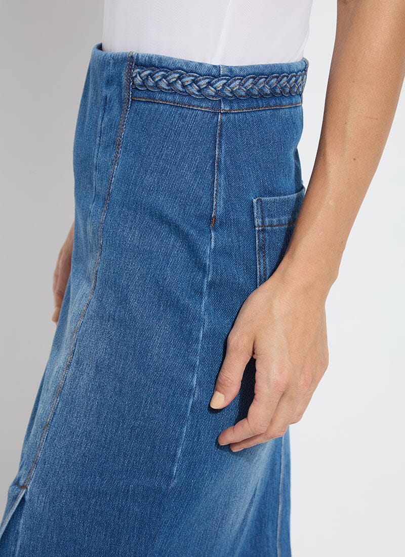 Tess Braided Denim Pencil Skirt