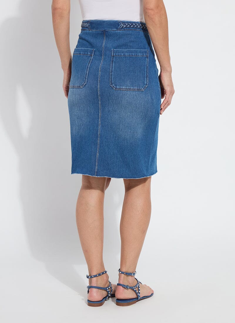 Tess Braided Denim Pencil Skirt