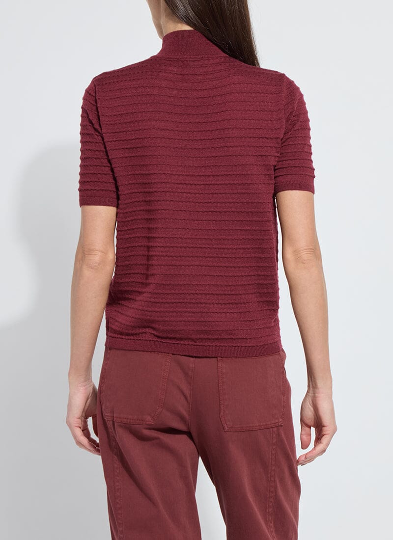 Lottie Smocked Mock Short Sleeve Sweater