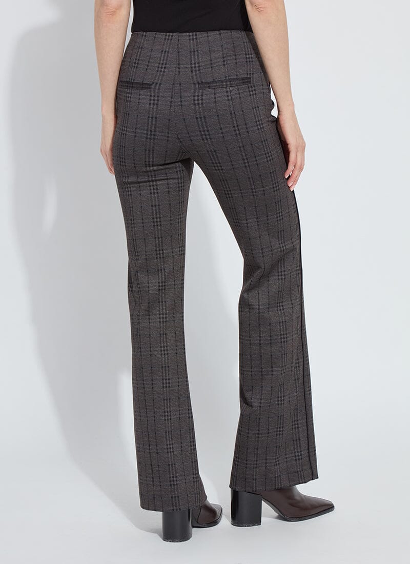 Patterned Hi Waist Ponte Trouser w Satin Piping