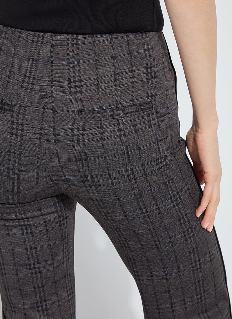 Patterned Hi Waist Ponte Trouser w Satin Piping