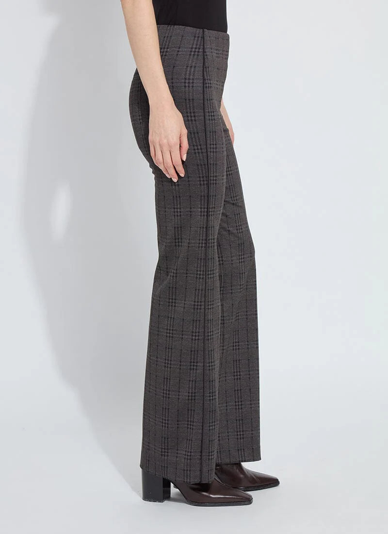 Patterned Hi Waist Ponte Trouser w Satin Piping