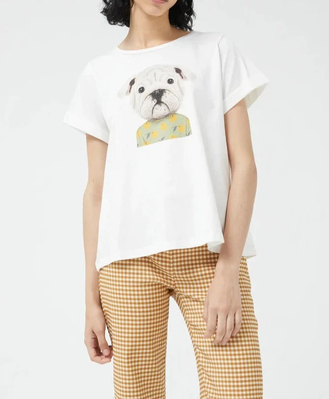 Dog Print T-Shirt | White