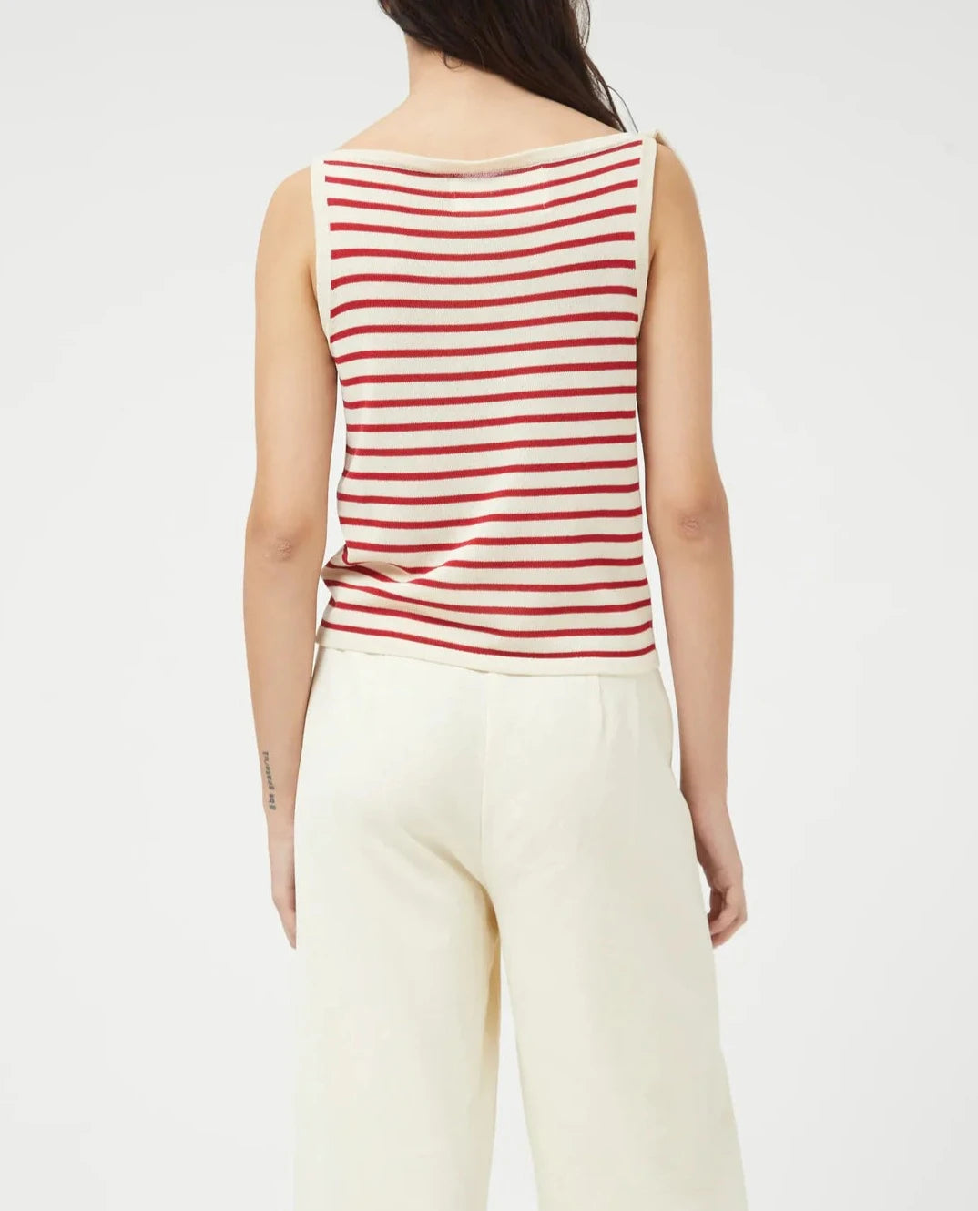 Stripe Knit Tank | Red & Tan