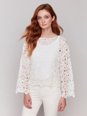 3/4 Sleeve Crochet Top