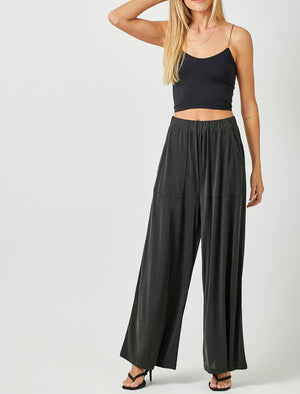 Modal Wide Leg Pants | Black