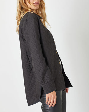 QUILTED SHACKET | Black