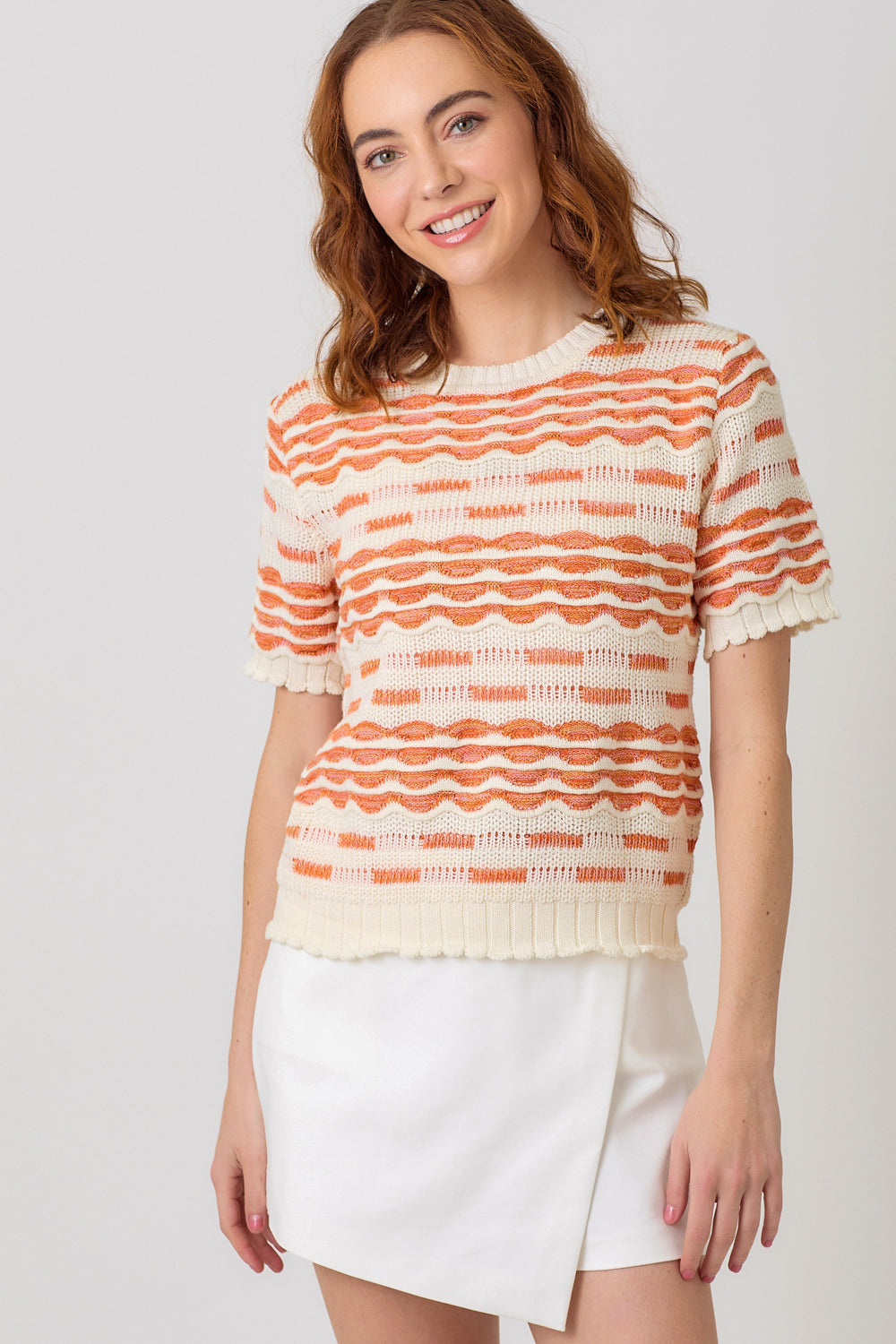 Scallop Pullover Sweater Top