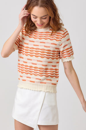 Scallop Pullover Sweater Top