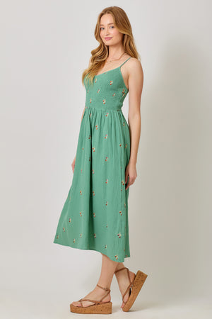 Embroidered Gauze Dress