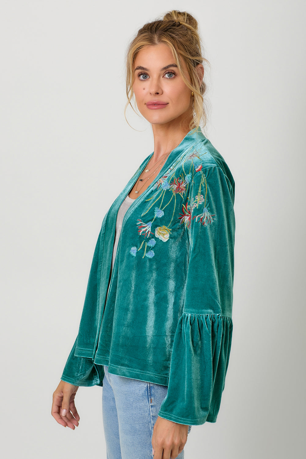 Embroidery Velvet Kimono