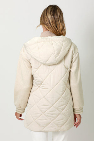 Mixed Sleeve Puffer Jacket