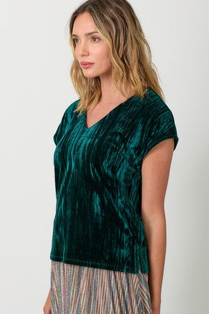 Velvet Cupro V-Neck Top