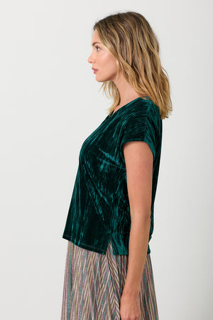 Velvet Cupro V-Neck Top