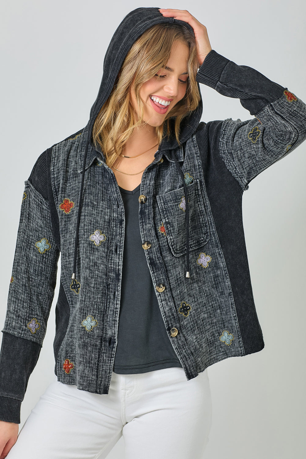Thermal Contrast Hoodie Jacket