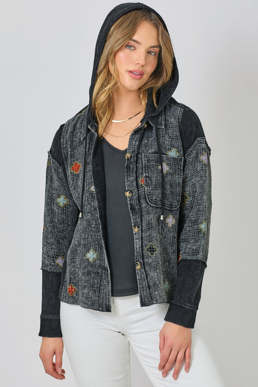 Thermal Contrast Hoodie Jacket