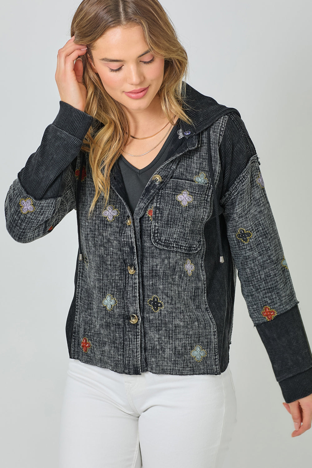 Thermal Contrast Hoodie Jacket