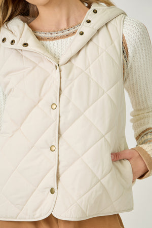 Quilt Puffer Hoodie Vest