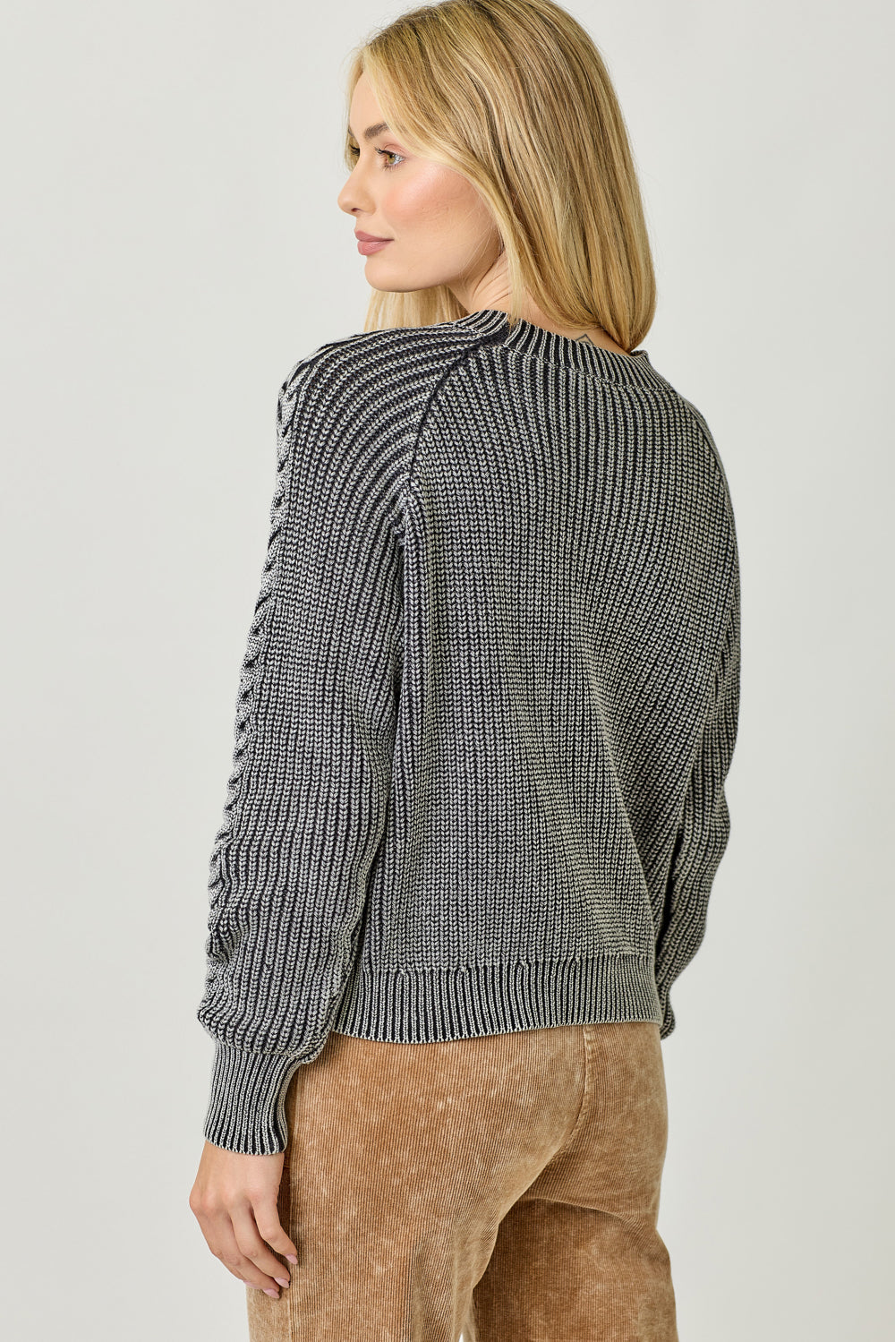 Washed Cable Sweater