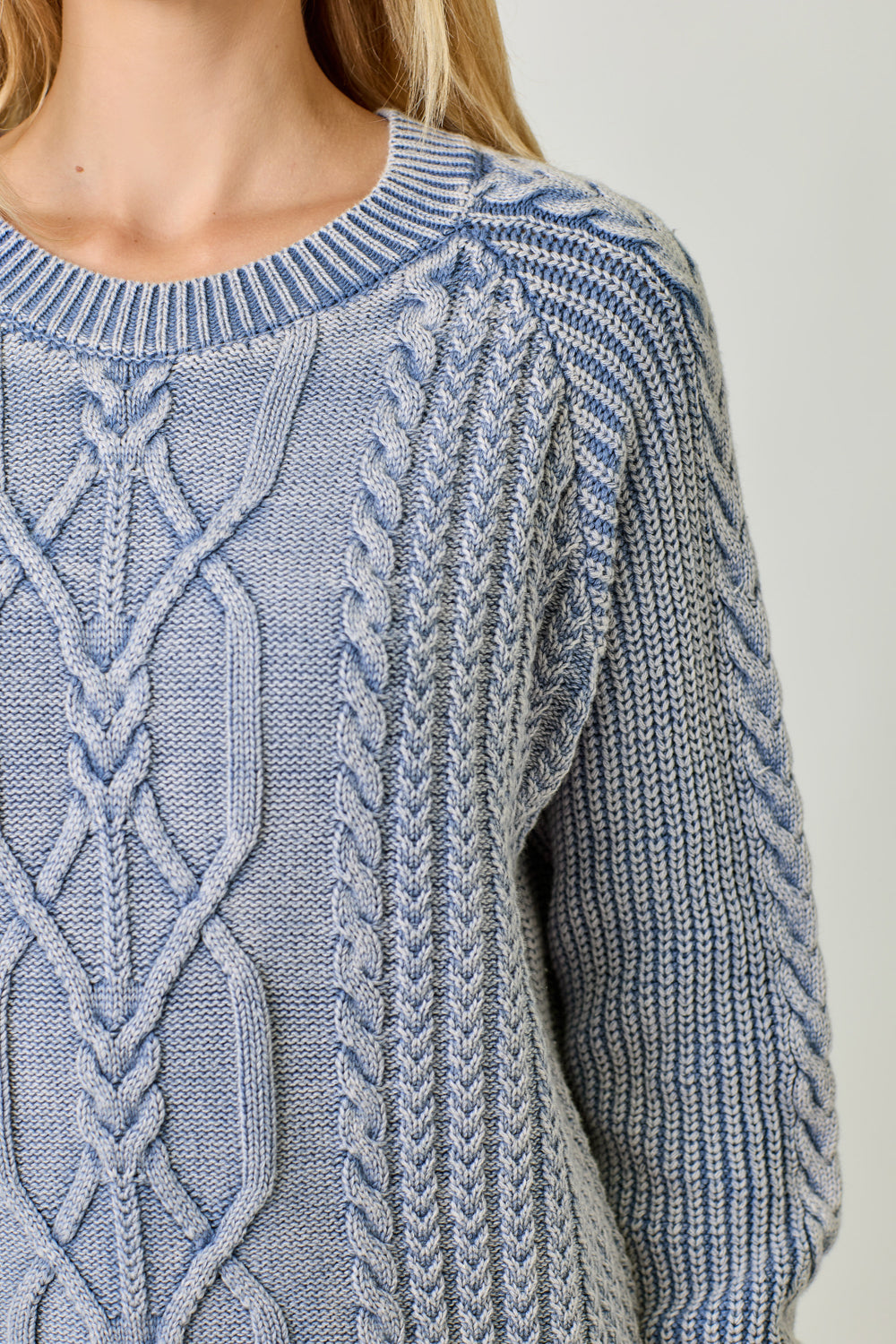 Washed Cable Sweater