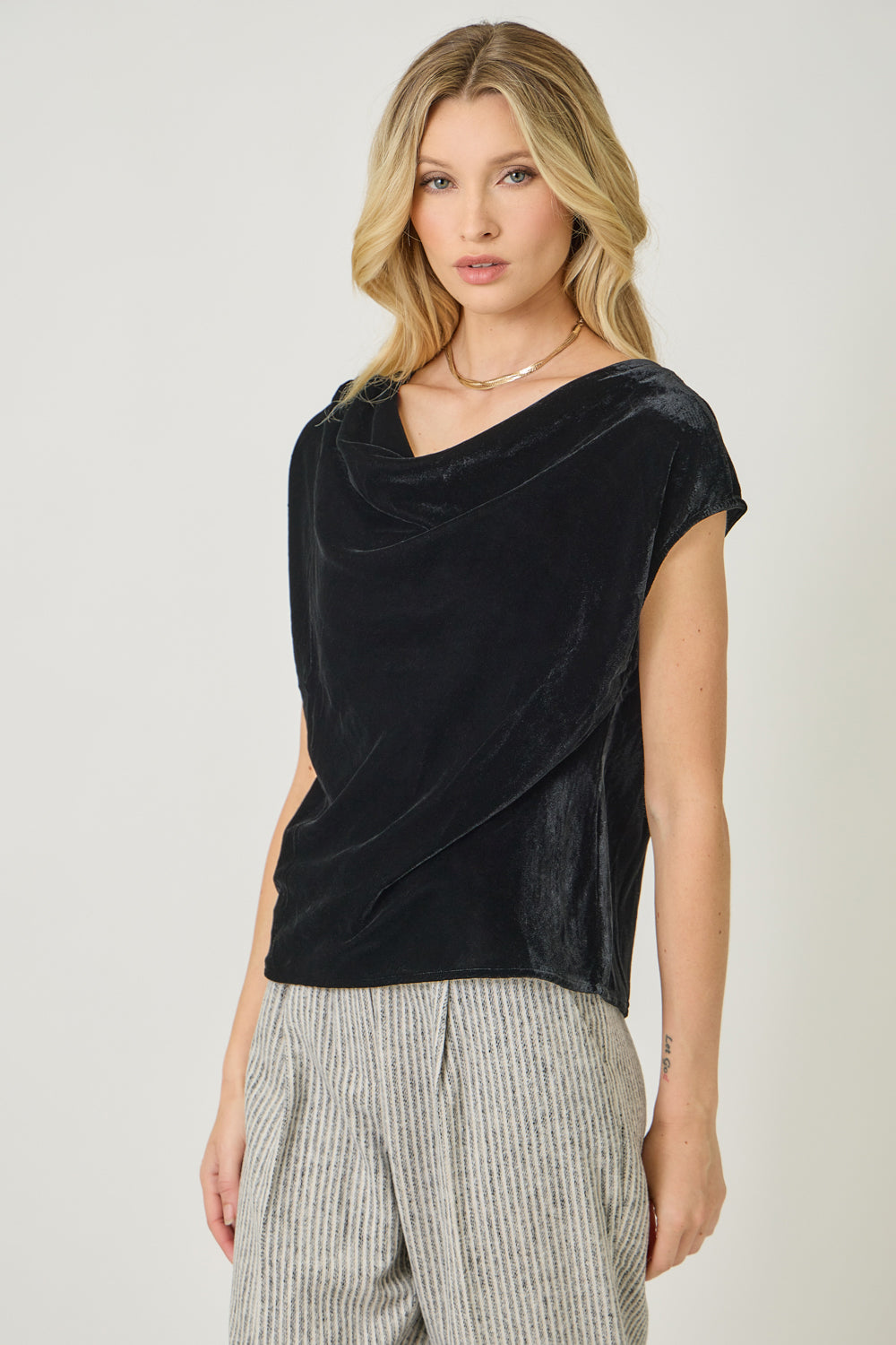 Velvet Cowl Top